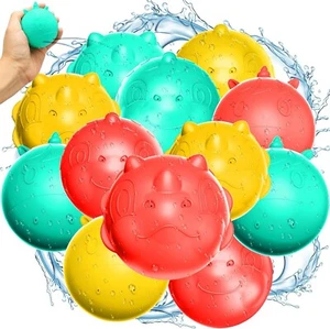 Wiederverwendbare Wasserballons, 12PCS Silikon Wasserballons Spielzeug, weich ab - Bild 1 von 8