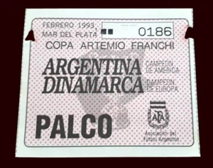 ARTEMIO FRANCHI CUP 1993 TICKET - Match ARGENTINA vs DENMARK - Picture 1 of 1