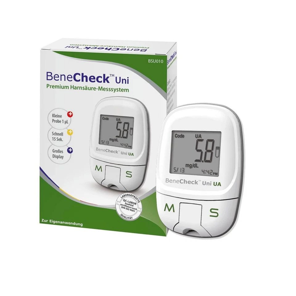 BeneCheck UNI Premium Harnsäure-Messgerät Start Paket (neue Version) - Bild 1 von 2