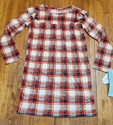 Cat & Jack Girls Red & Green Plaid Fleece Holiday Night Gown Size XL (14) - Image 1 of 2