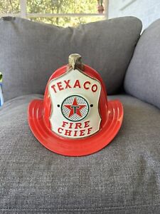VINTAGE TEXACO FIRE CHIEF HELMET USED TOY 1960'S MICHROPHONE NOT WORKING