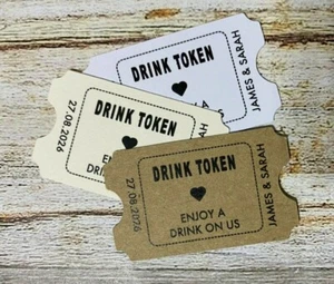 Personalised Drink Token Cheers Tag Alcohol Thank you Wedding Favour Tags RD91a - Picture 1 of 4