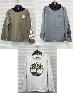 Timberland 3pk Boys Kid Long Sleeve T-shirt Two Hoodie One Shirt | Size S (7/8) - Picture 1 of 12