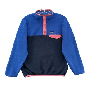 Patagonia Synchilla Fleece Jacket Youth Large 12 Blue Pink Gorpcore Travel Camp - Picture 1 of 10