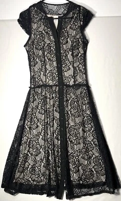 Новый без ЯРЛЫКОВ Lapis черный кружева слоновой кости подкладка платье большой - Изображение 1 из 4