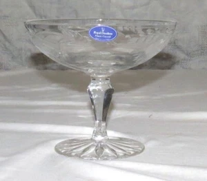 Royal Doulton Falling Stars Cut Crystal Compote Dish Fuchsia Flowers - Picture 1 of 6