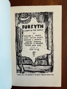FORSYTH: The History of a County on the March, Adelaide Fries, Moravian, 1949 - Picture 1 of 2