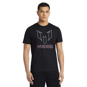 Messi Men's Lionel Messi Black Graphic Short Sleeve Crewneck T-Shirt Tee: L - Picture 1 of 4