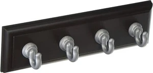 Hillman 515813 High & Mighty Espresso Key Rail w/Silver Hooks, 10 lb - Picture 1 of 2