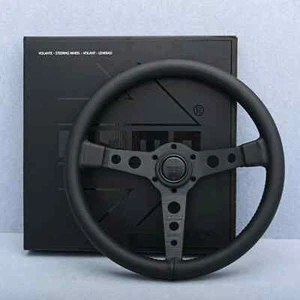 MOMO Prototipo P5 Black Edition 350mm 14' Genuine Leather Sport Steering Wheel - Picture 1 of 9