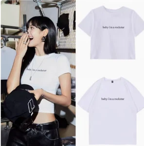 KPOP Bpink LISA ROCKSTAR T-shirt Unisex Tee Cotton Concert Summer Tee Tops - Picture 1 of 7