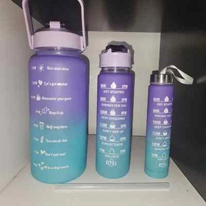 set of 3 sports water bottle purple and blue - Picture 1 of 4