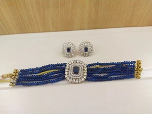 Indisch Hochzeit Versilbert Schmuck Cz Amerikanisch Diamant Geschenk Partytüten - Picture 1 of 6