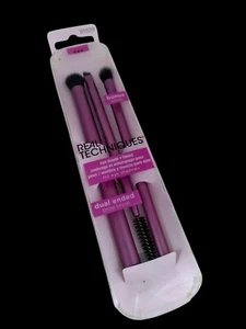 Real Techiques EYE SHADE + BLEND Makeup Tool Brush Set-Eye Shadow and Brow Brush - Picture 1 of 24