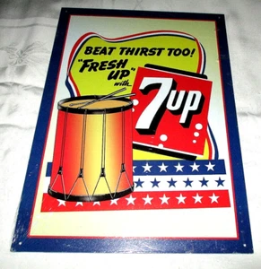 7-UP Soda Poster-Style Distressed Metal Sign #04 - NEW - Picture 1 of 1