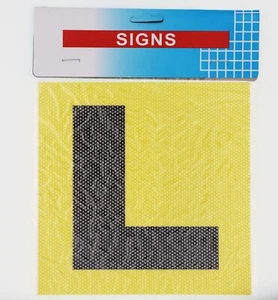 2 Pcs Yellow L Plates Probationary Driver Car Sign Reusable Peel And Seal VIC WA - Picture 1 of 1