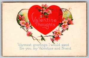 Valentinstag Reim, Herz, Blumen, 1930 Postkarte, Postdienst Slogan Abbrechen - Bild 1 von 2