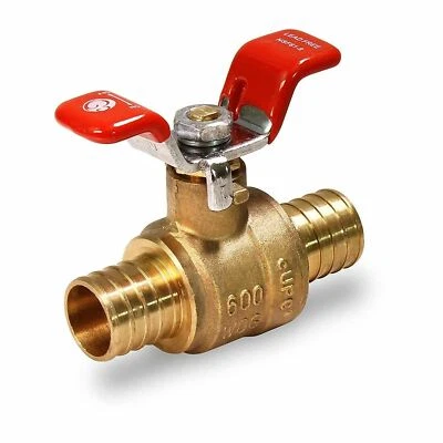 1/2 in. PEX Brass615P0 Ball Valve, Full Port, Shut-off Valves For PEX Tubing - Image 1 of 4