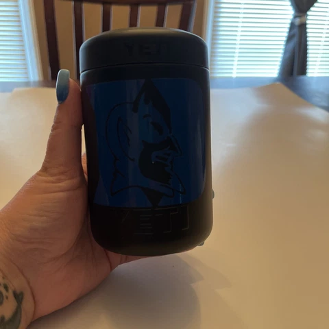 Duke Blue Devil Yeti Solid Black Can Holder Cover