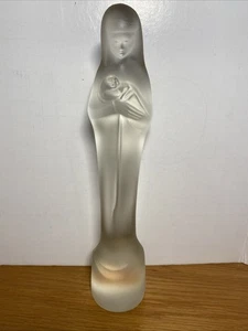 1920s Art Deco Frosted Crystal Madonna & Child by Stef Uiterwaak -  Netherlands - Picture 1 of 8