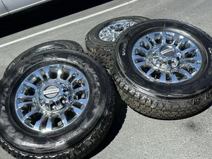 Chrome 18" F250 rims and tires wheels F350 2005-2026 - Picture 1 of 14