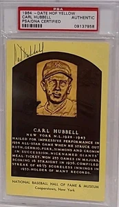 Carl Hubbell Signed Hall Of Fame Plaque PSA/DNA Post Card HOF Giants Autographed - Picture 1 of 7