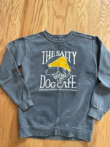 Comfort Colors The Salty Dog Cafe Hilton Head Gray Pullover Sweatshirt Sz - Picture 1 of 4