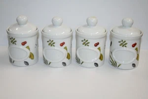 Joie Urban Essence Porzellan Gewürzgläser mit Silikondichtung Selbstbeschriftung 4er Set - Bild 1 von 4