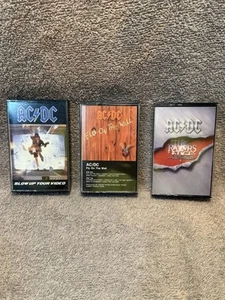 Lot Of 3 AC/DC Cassette Tape  Blow Up Your Video, Fly On The Wall, Razors Edge - Picture 1 of 11