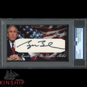 President George W Bush signed Cut 3x5 Custom Card PSA DNA Slab Auto C5049 - Picture 1 of 2