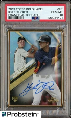 2019 Topps Gold Label Framed Autograph #KT Kyle Tucker RC Rookie AUTO  PSA 10 - Image 1 of 2