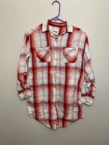 Mudd girls size 12 red plaid button up shirt - Picture 1 of 3