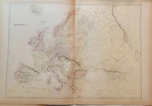 1882 Blackie large map Europe printed color - Picture 1 of 7