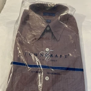 VTG...J.C. PENNEY..TOWNCRAFT..COT/POL..Brick ..DRESS..SHIRT..sz 34/35..NEW - Picture 1 of 6