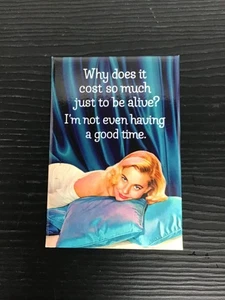 Why Does It Cost So Much To Be Alive - Funny Fridge Magnet - Retro Humour - Picture 1 of 2
