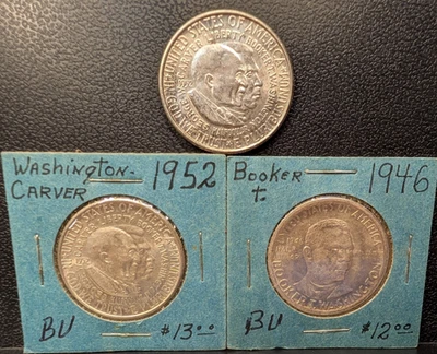 Lot of 3 BU Commorative Silver Half Dollar 50c 1946&52 251040 - Image 1 of 4