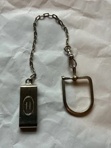 CADENA DE RELOJ HICKOK DE COLECCIÓN PLATA ESTERLINA BELTOGRAMA H MONOGRAMA PARA HOMBRE CON LAZO PARA CINTURÓN. - Imagen 1 de 8