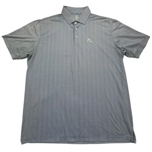 Rhoback Polo Shirt Mens XL Blue White Micro Houndstooth Golf Performance Stretch - Picture 1 of 12