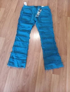 KDNK-1141411 Pantalones Vaqueros Ajustados Acampanados Para Hombre 38x32 Rojo Nuevo con Etiquetas Deshilachado KNB3282  - Imagen 1 de 11