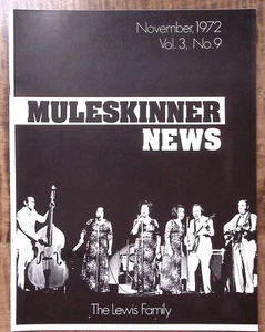 1972 MULESKINNER NEWS THE LEWIS FAMILY NOVEMBER LARRY SPARKS PLUS MORE Z4834X - Picture 1 of 3
