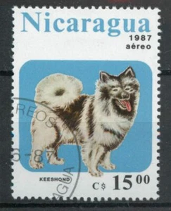 Keeshond dog Nicaragua 1987 stamp A183 - Picture 1 of 1