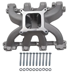 Satin Aluminum Cathedral Carb Intake Manifold For Gen III LS1/LS2 RPM 3500-8000 - Picture 1 of 6