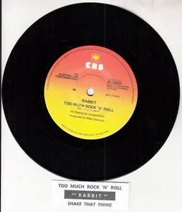 RABBIT Too much Rock 'N' Roll (AC/DC) 7" 45 record NEW RARE! + juke box strip - Bild 1 von 2
