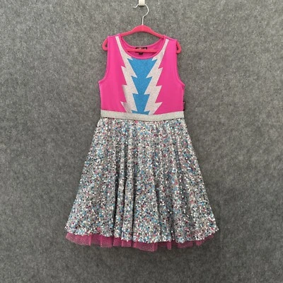 Vestido Jojo's Closet Niñas XL 7/8 Tul Rosa Lentejuelas Volantes Forrado Nickelodeon Foto 1 de 4