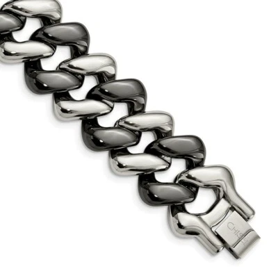 Pulsera de acero inoxidable y cerámica negra pulida Foto 1 de 4