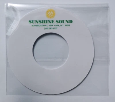 Sunshine Sound Gloss White Vinyl Record 7" Jukebox Centre Labels (Pair) - Image 1 of 2