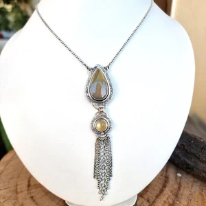 Blue Fire Labradorite Necklace,925 Silver Jewelry, Unique Jewelry, Gift For Her - Picture 1 of 6