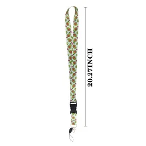 Long Lanyard Keyring Cute Kawaii Avocado, Whale or Totoro Design, Soft Ribbon - Picture 1 of 6