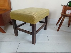 Mid Century Footstool Original Stool Green Retro Vintage FREE POSTAGE  - Picture 1 of 15