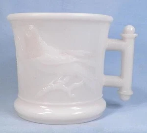 Shaving Mug Bird & Wheat Atterbury's Robin Eastlake Milk Glass Antique EAPG 1881 - Picture 1 of 6